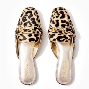 Lilly Pulitzer Andi mule leopard calf hair